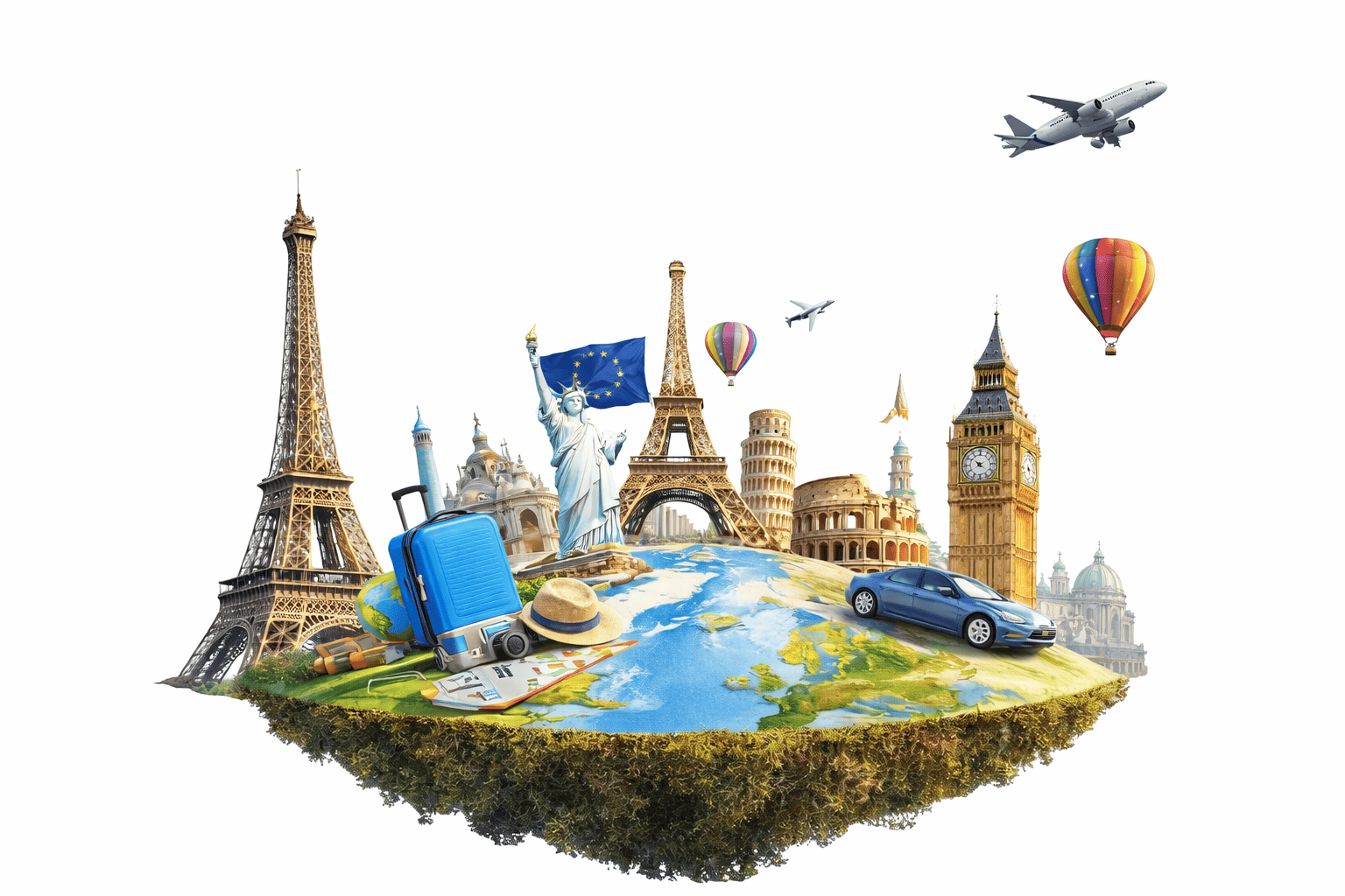 famous UK and Europe landmarks representing travel with UK Standard Visitor Visa